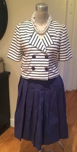 Vintage 80s Juniors 7/8 1981 Top Skirt Outfit Nautical Harajuku Gidget   - Picture 1 of 11