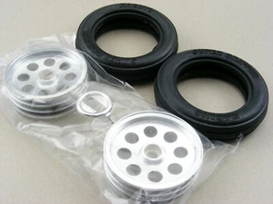 Tamiya Blockhead Motors Wild One Silver Plated Front Wheels & Tires Fit Vintage  - Picture 1 of 4