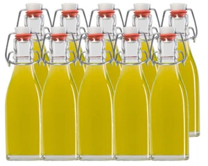 10 Glasflaschen Bügelverschluss 250ml Klein Rund Flaschen Bügel Falsche Likör - Bild 1 von 7