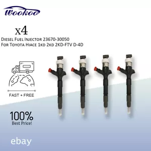 4pcs Diesel Fuel Injector 23670-30050 For Toyota Hiace 1kd 2kd 2KD-FTV D-4D - Picture 1 of 8