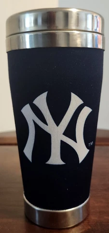 MLB New York Yankees Tumbler Cup 16 oz Lid Insulated Hot Cold Official Blue Cover