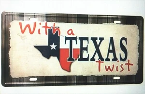 Letrero de matrícula de metal de Texas con giro 6x12 pulgadas nuevo - Imagen 1 de 1