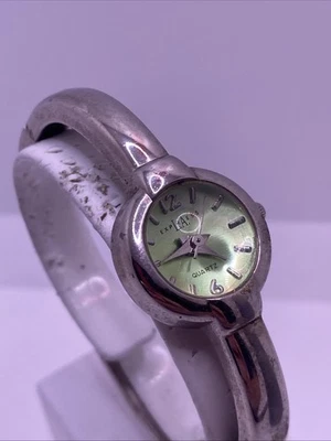 Womens Vintage La Express Silver Cuff Bangle Watch Works New Battery - Image 1 of 4
