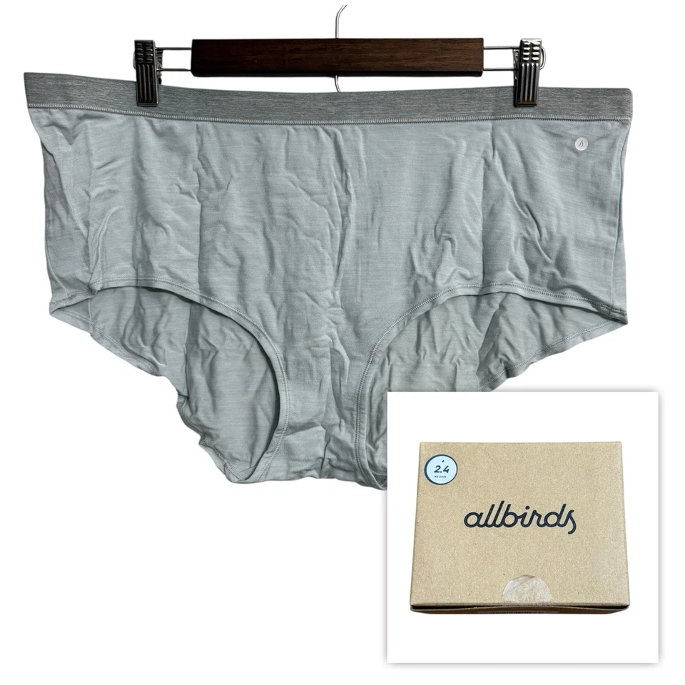 Nuevo en caja Allbirds Trino Shortie bragas talla XXXL 3XL Peppercorn gris lana merino NUEVO CON ETIQUETAS Foto 1 de 4