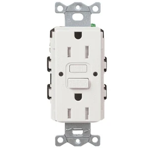 Lutron Claro 15-Amp manipulationssichere Duplex-Buchse, weiß (CAR-15-GFST-WH) - Bild 1 von 6