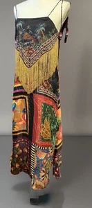 Farm Rio Maxi Dress Boho Festival Beaded Tassels Sz Small - Picture 1 of 13