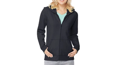 NUEVO CON ETIQUETAS - Acogedora sudadera con capucha Hanes polar cremallera completa para mujer - Talla M Foto 1 de 4