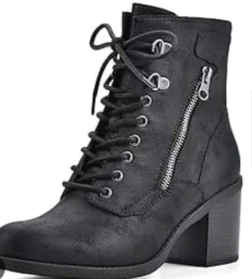  Botín de combate con tacón negro blanco botín Dorian de montaña Foto 1 de 4