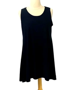Blusa sin mangas túnica negra sin mangas IC by Connie K talla XL elástica nueva con etiquetas - Imagen 1 de 3