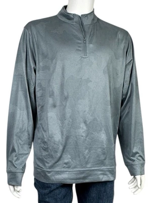 Kirkland Signature Performance X-Large Gray Camo Pull Over Shirt Top 1/4 Zip - Image 1 of 4
