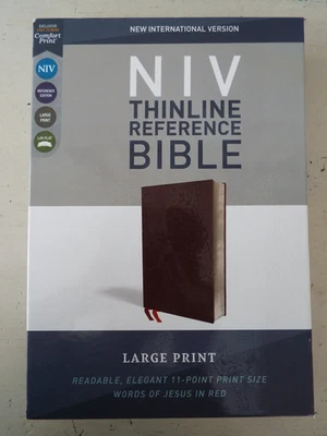 NIV Thinline Reference Bible Large Print Leather Lay Flat Zondervan Box Set - Image 1 of 4