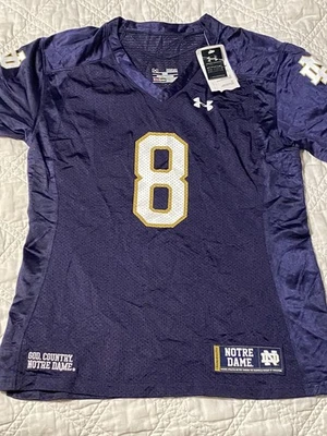 Under Armour Notre Dame 女式球衣中号蓝色全新带标签  — 第 1/4 张图片