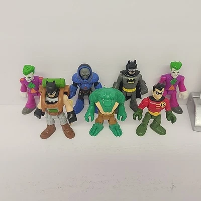 Fisher Price Imaginext DC Super Friends Figures Lot of 7 Batman Joker Robin  - Image 1 of 4