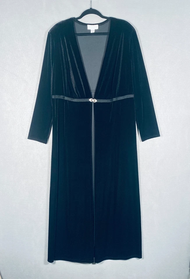 Kimono de terciopelo Scott McClintock vintage para mujer M negro plumero estrás gótico Foto 1 de 4