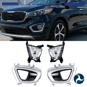 Left & Right Side Front Bumper Fog Lights For Kia Sorento 2016 2017 2018 Clear - Picture 1 of 12