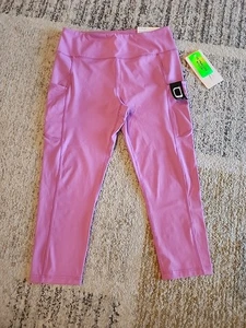NWT X by Gottex Women’s Size L Capri Leggings W Pockets Color "Passion" Mauve  - Picture 1 of 11