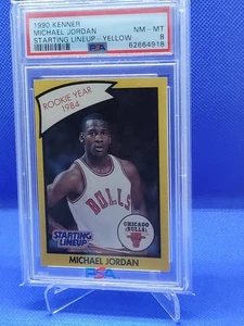 Michael JORDAN Kenner Starting Lineup Yellow 1990 ROOKIE YEAR 1984 PSA 8 🐐🏆💎✅ - Picture 1 of 6