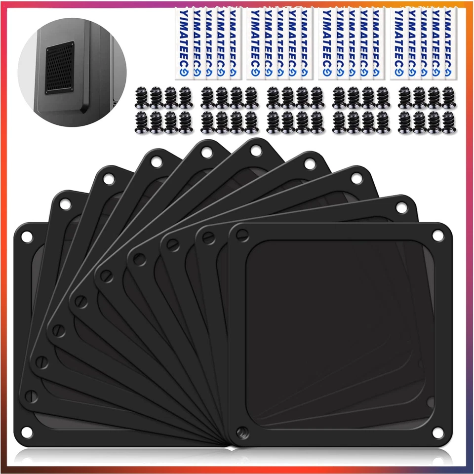 Effektive PC Lüfterabdeckungen, 120mm Nylon Staubfilter mit Magnetrahmen, 10 St. - Bild 1 von 4