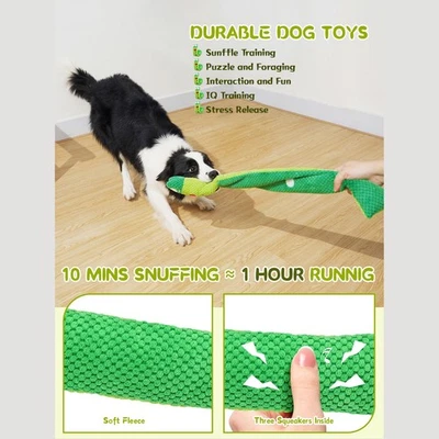 Foraging Dog Plush Puzzle Toy Interactive Squeaky Treat - Image 1 of 4