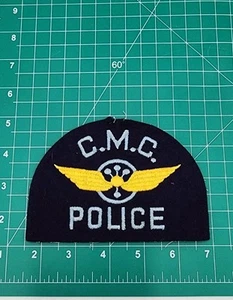 VTG 1950s MOTORCYCLE POLICE Twill Embroidered Uniform Badge PATCH Wheel Wings... - Picture 1 of 2