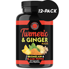 Turmeric Ginger Pills Natural Anti Inflammatory (12-Pack) Joint Support 