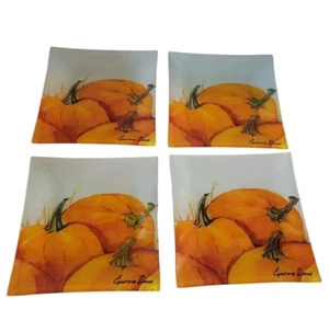 Cynthia Dunn Pumpkin Appetizer Plates Set Of 4 Fall Holloween Harvest - Picture 1 of 4