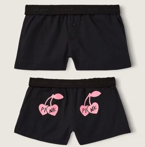 Victoria's Secret PINK Flannel Boxy Pajama Shorts Sleep Boxer Small NWT - Picture 1 of 10
