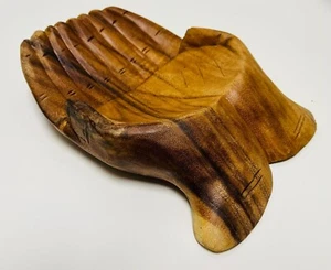 Tazón Hand of Hope madera de raíz de teca tallada vintage comida bocadillos decoración para servir frutas - Imagen 1 de 4