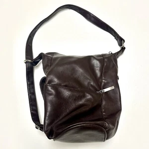 Y2K braune Leder Umhängetasche Sling Bag Legacy Chicago lässig minimalistisch Handtasche - Bild 1 von 10