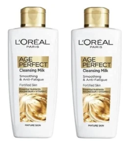 2 x Loreal Age Perfect Smoothing & Anti Fatigue Vitamin C Cleansing Milk 200ml - Picture 1 of 6