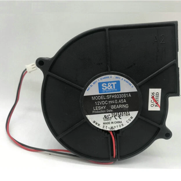 Original S & T SFH9330S1A 12V 0.45A 9330 blower cooling fan diagonal 9.7CM 2-pin - Image 1 of 1