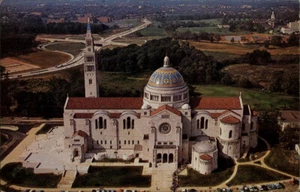 Washington,DC Aerial View National Shrine Immaculate Conception Postcard - Picture 1 of 2