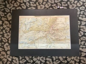 Antique map SWITZERLAND lithograph Cartography , ZERMATT ENVIRONS c1912 Rare - Picture 1 of 3
