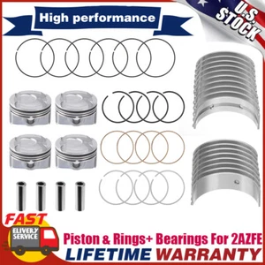 Engine Pistons w/Rings &Main Rod Bearings For Toyota Camry RAV4 Lexus 2.4L 2AZFE - Picture 1 of 24
