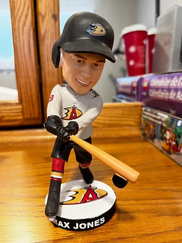 Max Jones Bobblehead Angels night Anaheim Ducks February 27, 2023 Cover