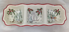 Better Home Gardens Divided Tray Ceramic Heritage Holiday Winter Garden Woodland