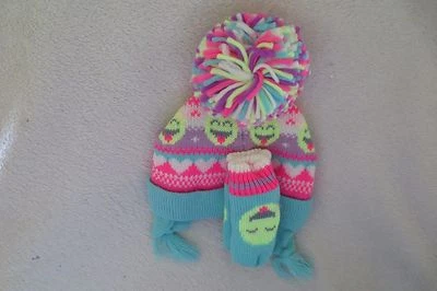 The Children Place Bebé Niña Sombrero y Mitones Invierno X-Pequeñas Sonrisas Caras Nuevo Foto 1 de 4