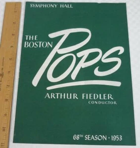 Boston Pops Arthur Fiedler 1953 Programa 68ª Temporada Symphony Hall - Imagen 1 de 10