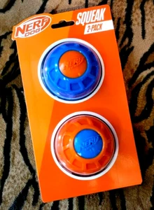 Nerf Dog Squeak Ball 2-Pack - Blue and Orange med large 3 in. New - Picture 1 of 2