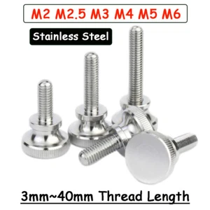Tornillos de pulgar moleteados de acero inoxidable pernos de perilla giratoria manual M2 M2,5 M3 M4 M5 M6 - Imagen 1 de 7