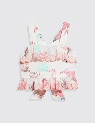 Country Road Sleeveless Hem Detail Crop Top Cotton Size 10 - Image 1 of 4