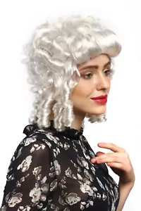 Perücke Damen Karneval Fasching Barock Renaissance Weiß Locken Edeldame Königin - Bild 1 von 4
