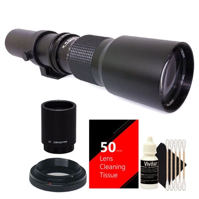 Vivitar 500mm/1000mm f/8 Telephoto Lens for Nikon D4 D3400 D5000 + 2X Converter - Image 1 of 4