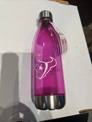 Houston NFL TEXANS Tritan Water Bottle- For Cancer Awareness - Please See Photos Cover