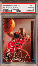 1993 Upper Deck SE MICHAEL JORDAN Behind the Glass #G11 PSA 8 Nm MINT Rare Foil
