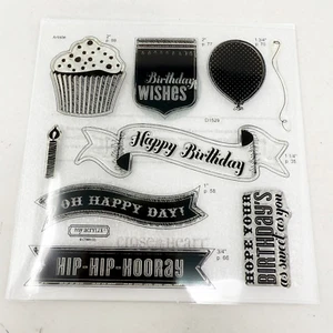 Close To My Heart My Acrylix BIRTHDAY Decorative Stamps D1529 Cricut Artiste NEW - Picture 1 of 5