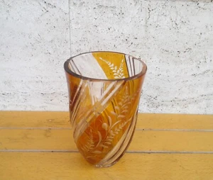 Vaso Cristallo Ambra d'epoca 1900 - Picture 1 of 2