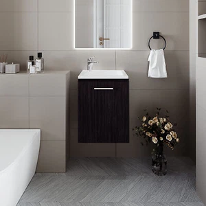 FM FURNITURE Haigleer Creek Bathroom Vanity with Integrated Sink and Faucet, Wen - Picture 1 of 8
