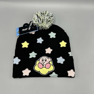 Nintendo Kirby Pastel Star Fuzzy Pompom Beanie NEW Hot Topic - Picture 1 of 2