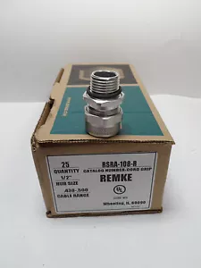 REMKE RSR A-108-R BOX OF 25 - SINGLE CONDUCTOR CORD GRIP, STRAIGHT, HUB, NEW - Picture 1 of 6